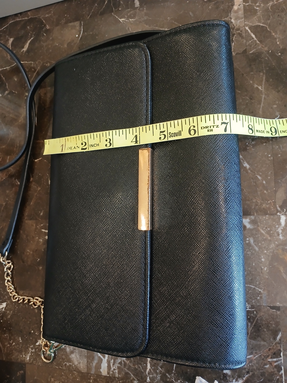 H&M Black Crossbody Bag with Gold Chain Detail - Picture 5 of 11